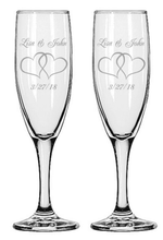 Load image into Gallery viewer, Personalized Wedding Flutes