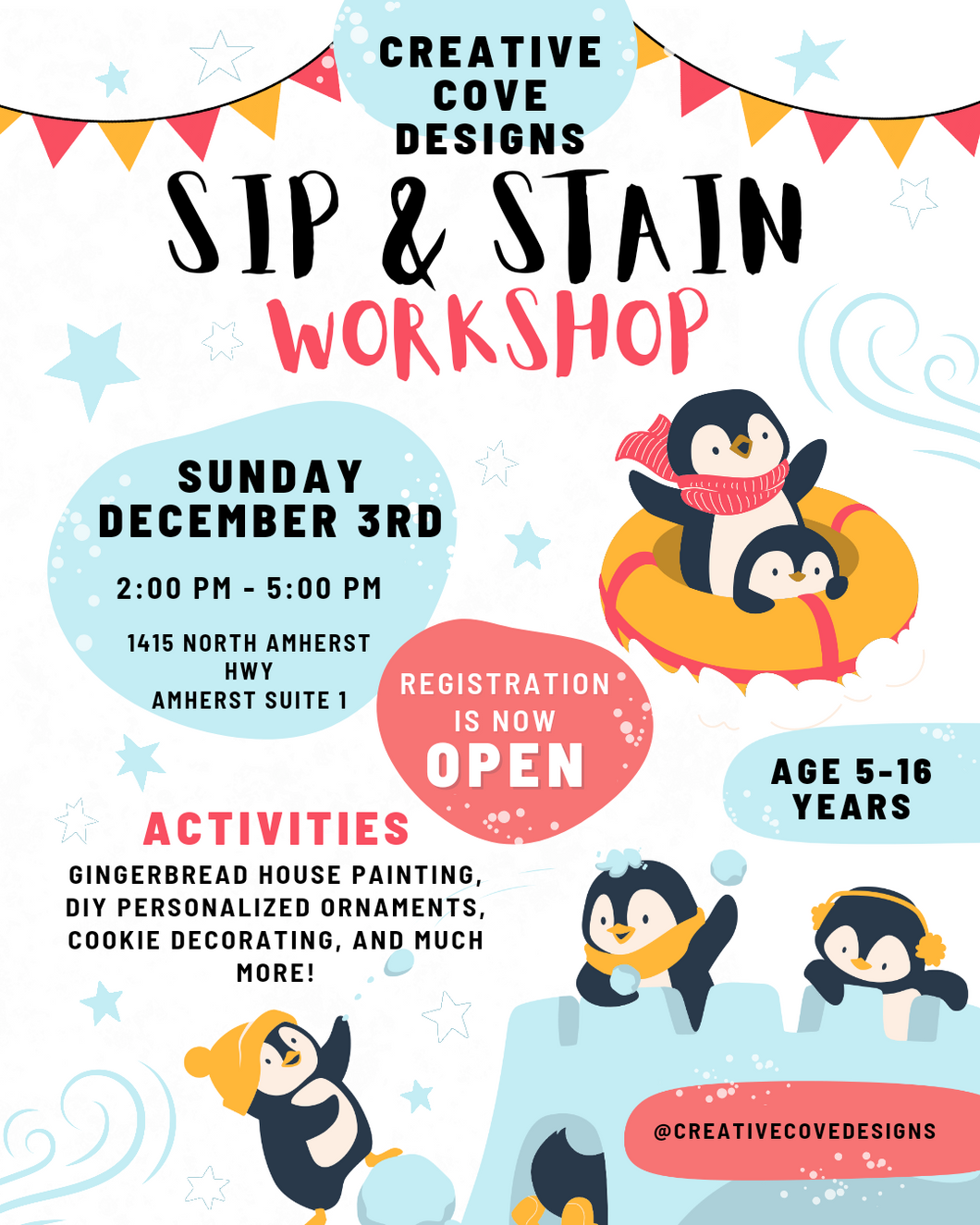 Sip & Stain™ Kids Christmas Workshop (December 3, 2023)