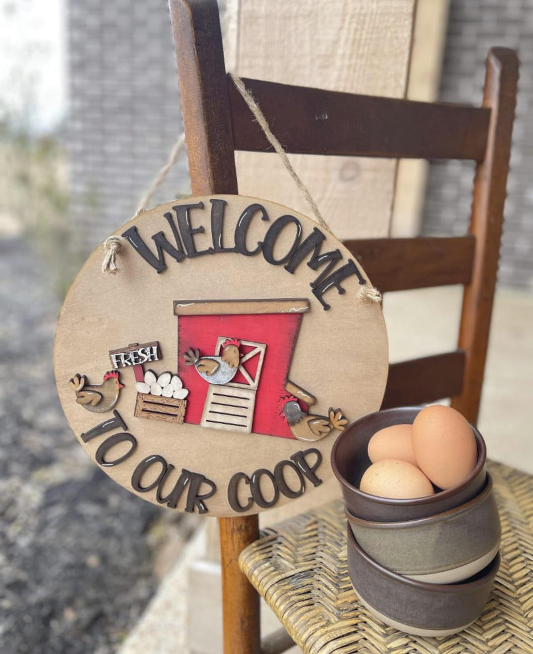 Chicken Coop Welcome Door Hanger