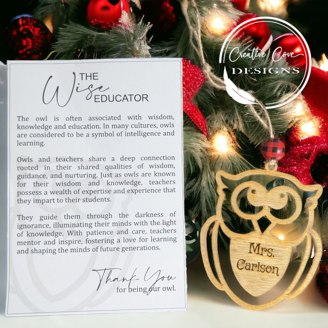 The Wise Educator Owl Ornament