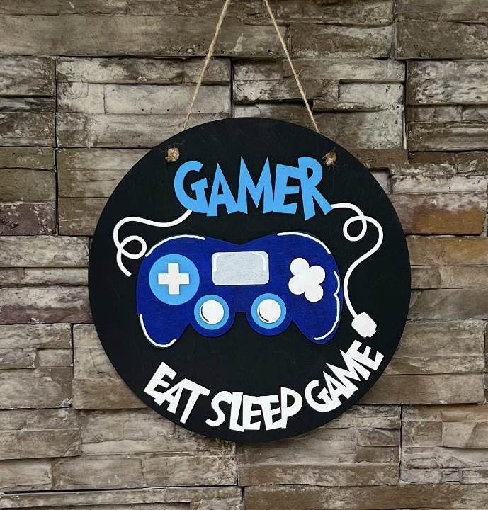 Eat Sleep Game Door Hanger
