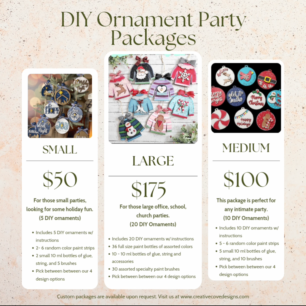 DIY Ornament Party Packages