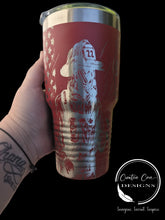 Load image into Gallery viewer, Engraved Full Wrap Firefighter Tumbler
