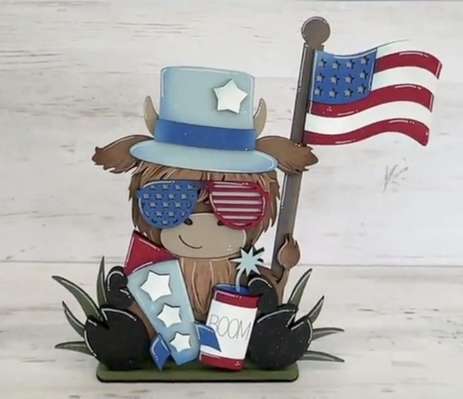 American Cow Sitting Decor