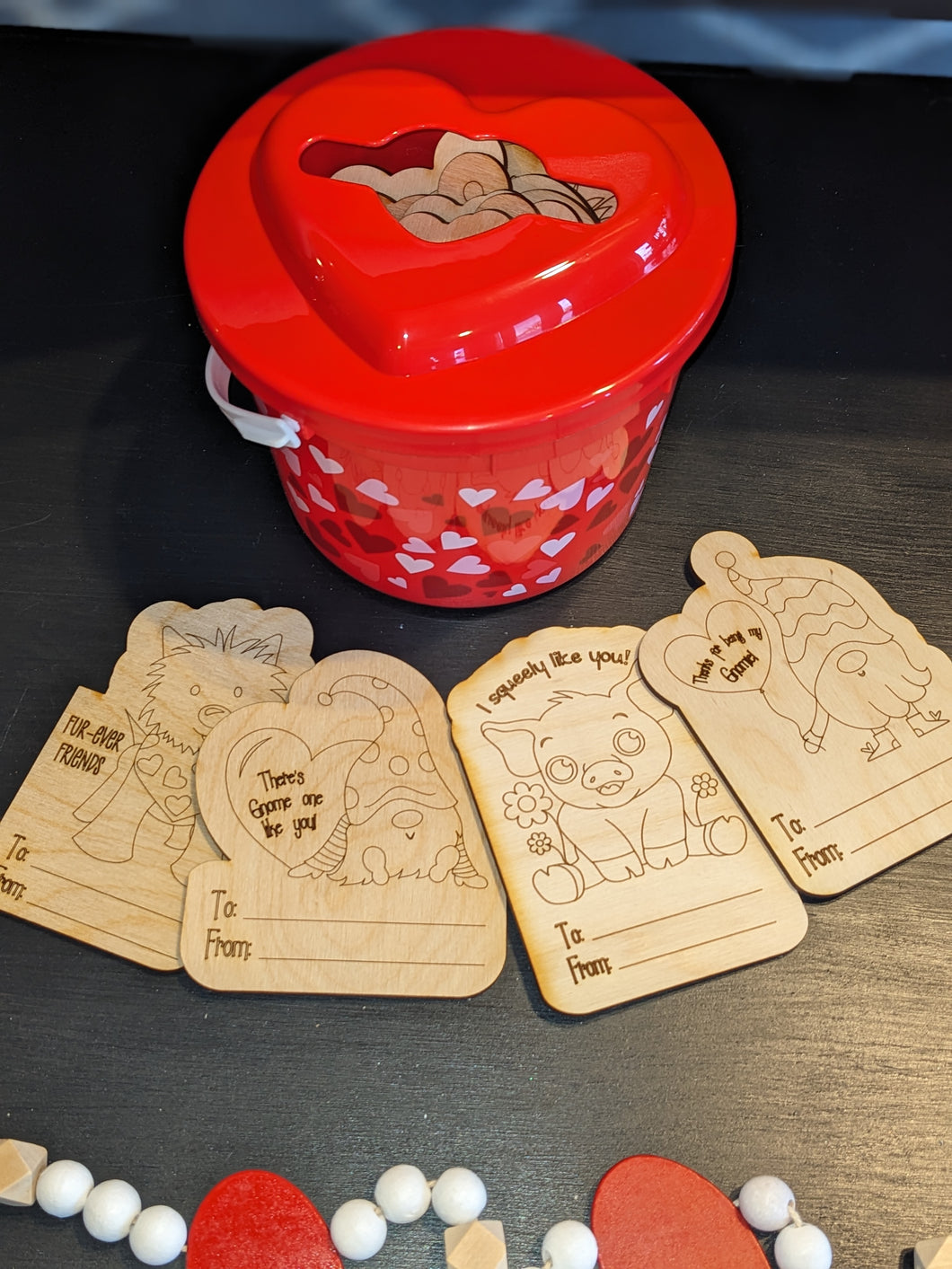 Bucket of DIY Valentines