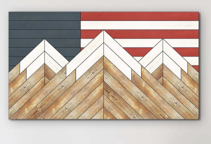 Full Mountain & Flag Decor