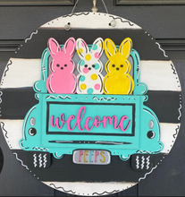 Load image into Gallery viewer, Bunny Truck Welcome Door Hanger
