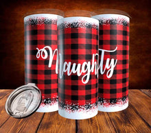 Load image into Gallery viewer, Naughty or Nice Plaid Tumbler
