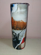 Load image into Gallery viewer, American Flag Fishing Reel Sublimation Tumbler
