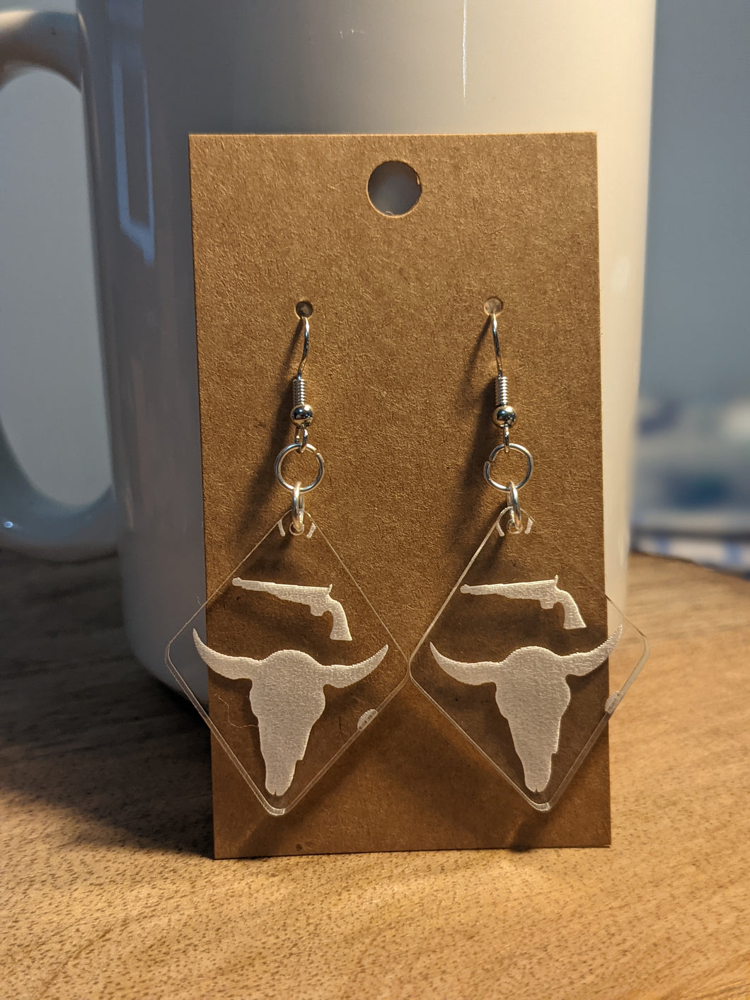 Western Bull Acrylic Dangle Earrings