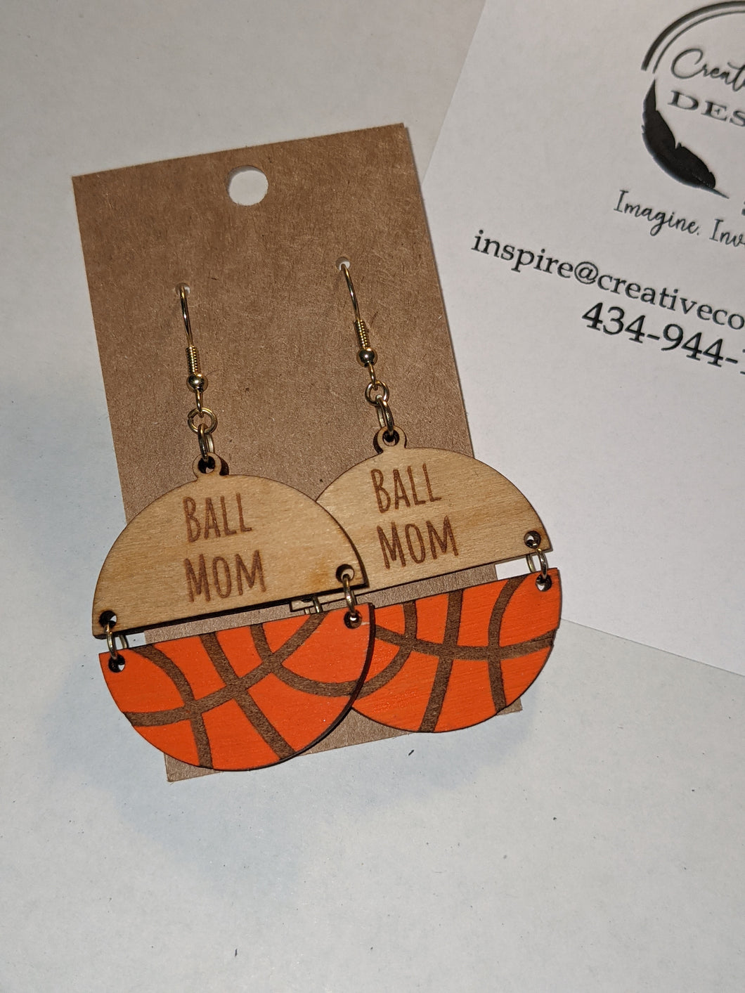 Ball Mom Basketball Earrings