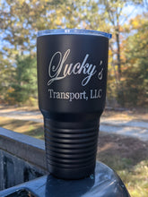 Load image into Gallery viewer, Lucky&#39;s Transport 20-30 Ounce Polar Camel Engraved Tumbler
