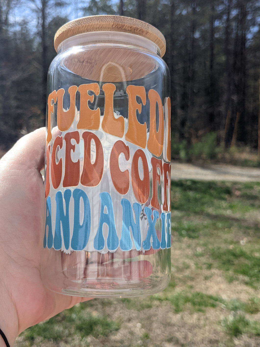 Fueled On Ice Coffee And Anxiety UV Glass Beer/Coffee Mug