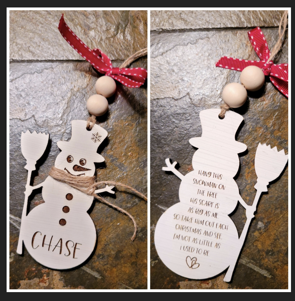 Grow With Me Snowman String Ornament