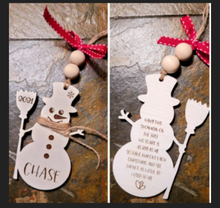 Load image into Gallery viewer, Grow With Me Snowman String Ornament
