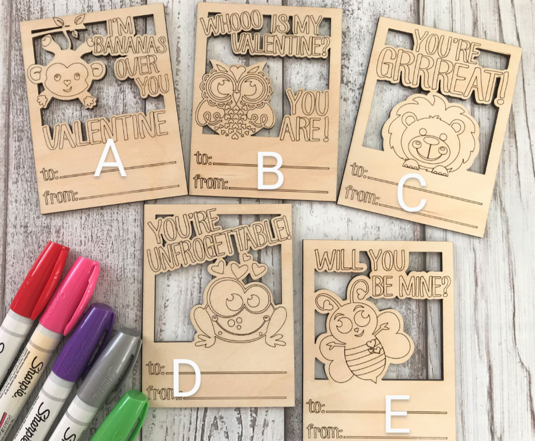 Wooden Valentine's Day Cards