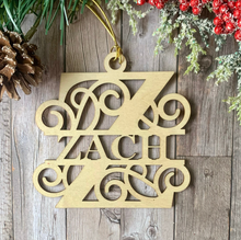 Load image into Gallery viewer, Split Monogram Name Ornaments
