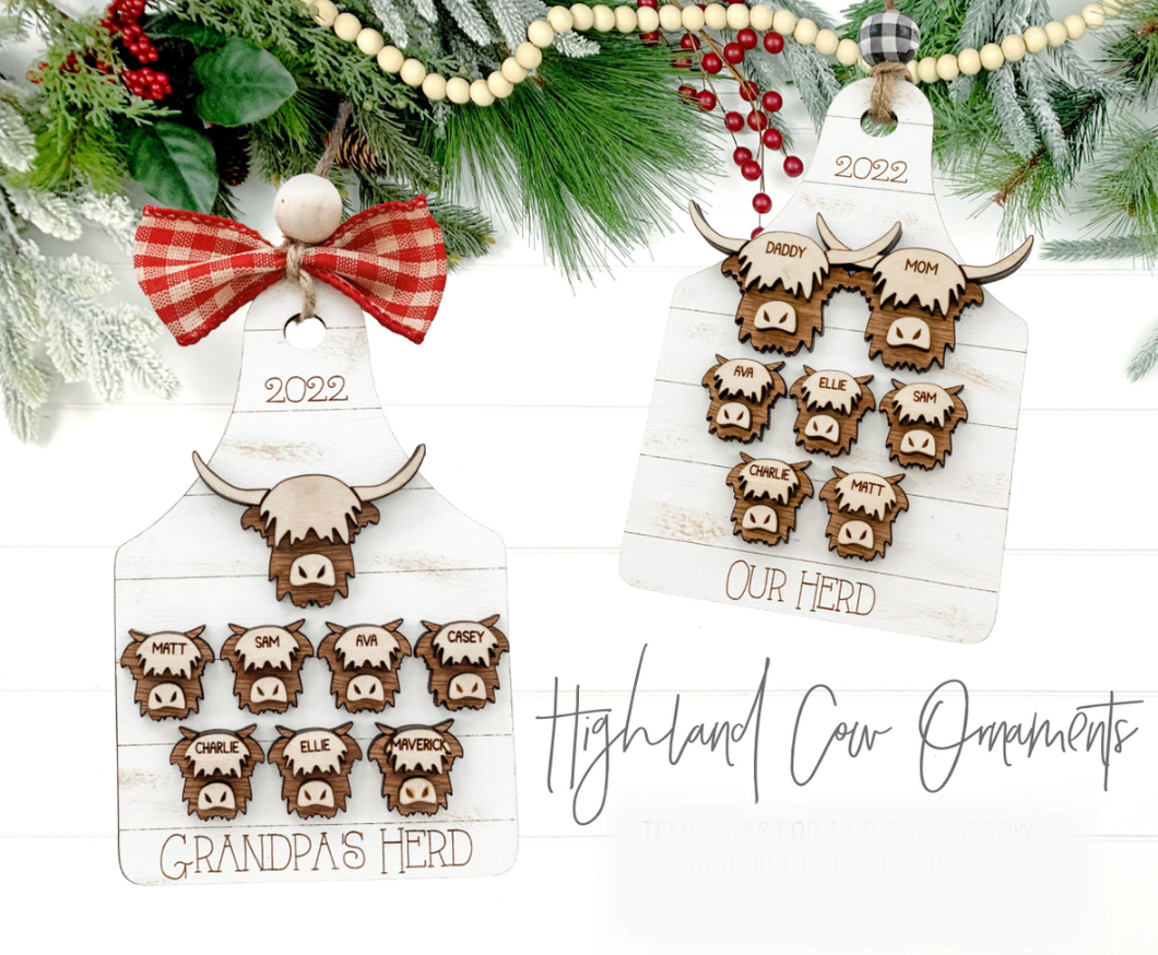 Highland Cow Herd Ornament