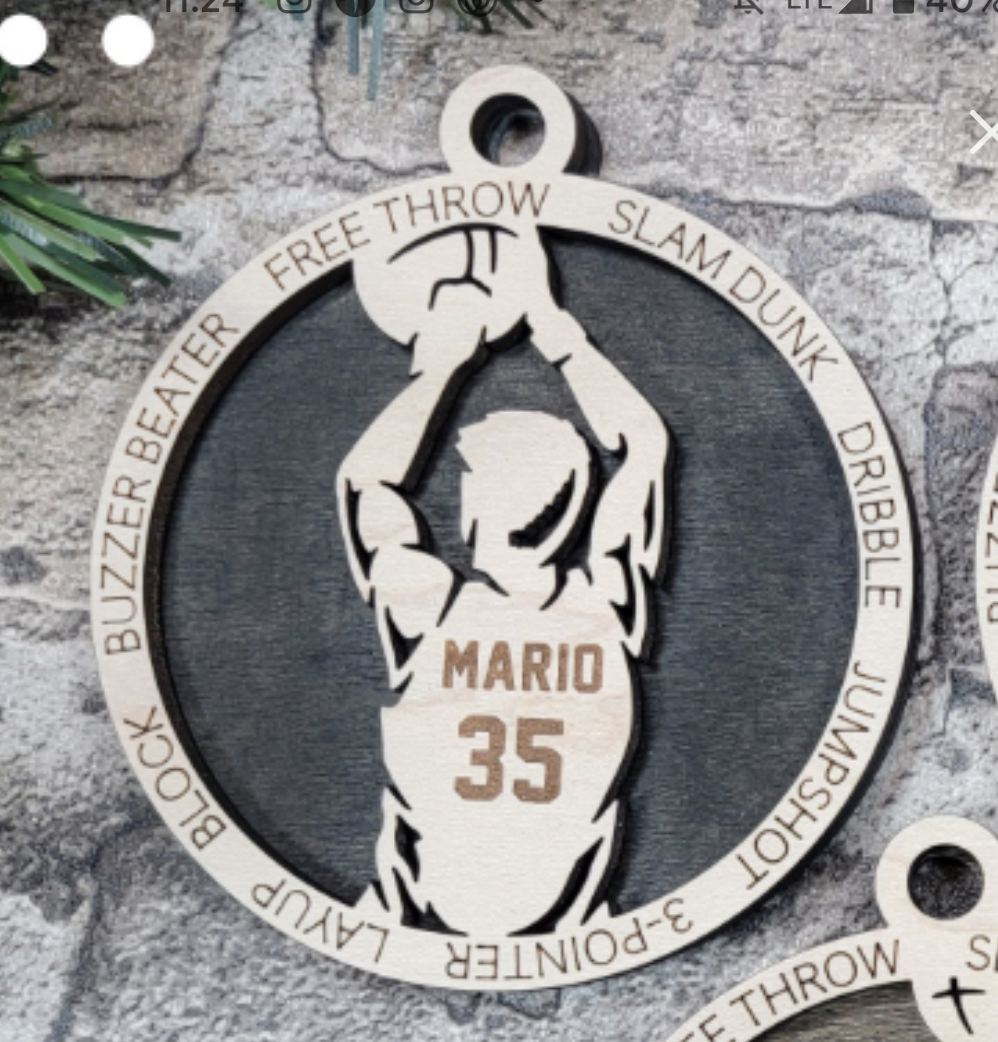 Personalized Basketball Ornament