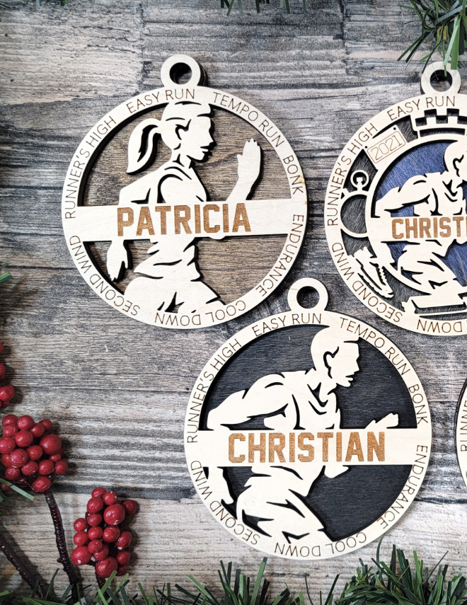 Personalized Cross Country Ornament