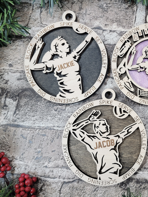 Personalized Volleyball Ornament