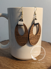 Load image into Gallery viewer, Oval Engraved Peony Earrings
