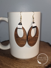 Load image into Gallery viewer, Oval Engraved Peony Earrings
