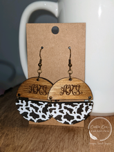 Load image into Gallery viewer, Cowprint Dangle Earrings
