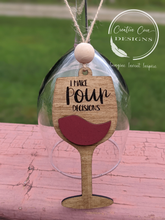 Load image into Gallery viewer, Wine Glass-Bottle Ornament/Car Charm
