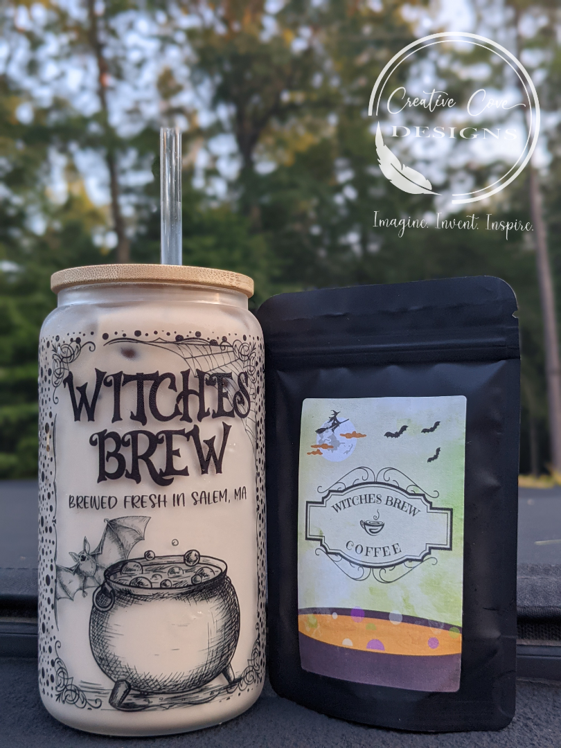 Witches Brew Glass Mug & Coffee