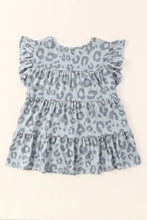 Load image into Gallery viewer, Leopard Print Flutter Casual Tiered Pleated Summer Top
